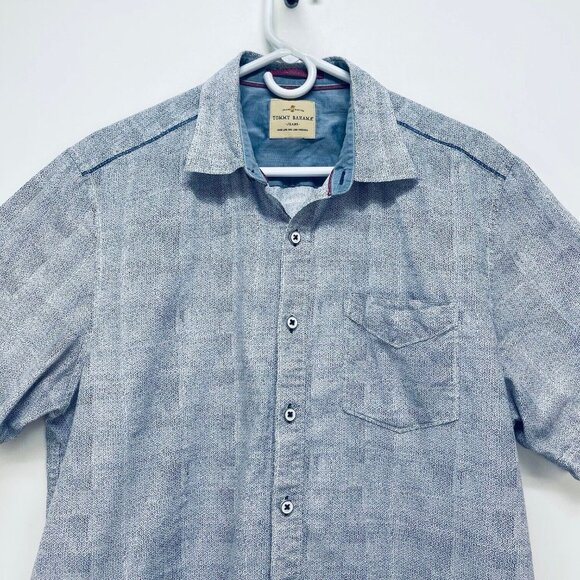Tommy Bahama Jeans Shirt Size L Men’s Island Grafted Short Sleeve Button Blue - Picture 2 of 8